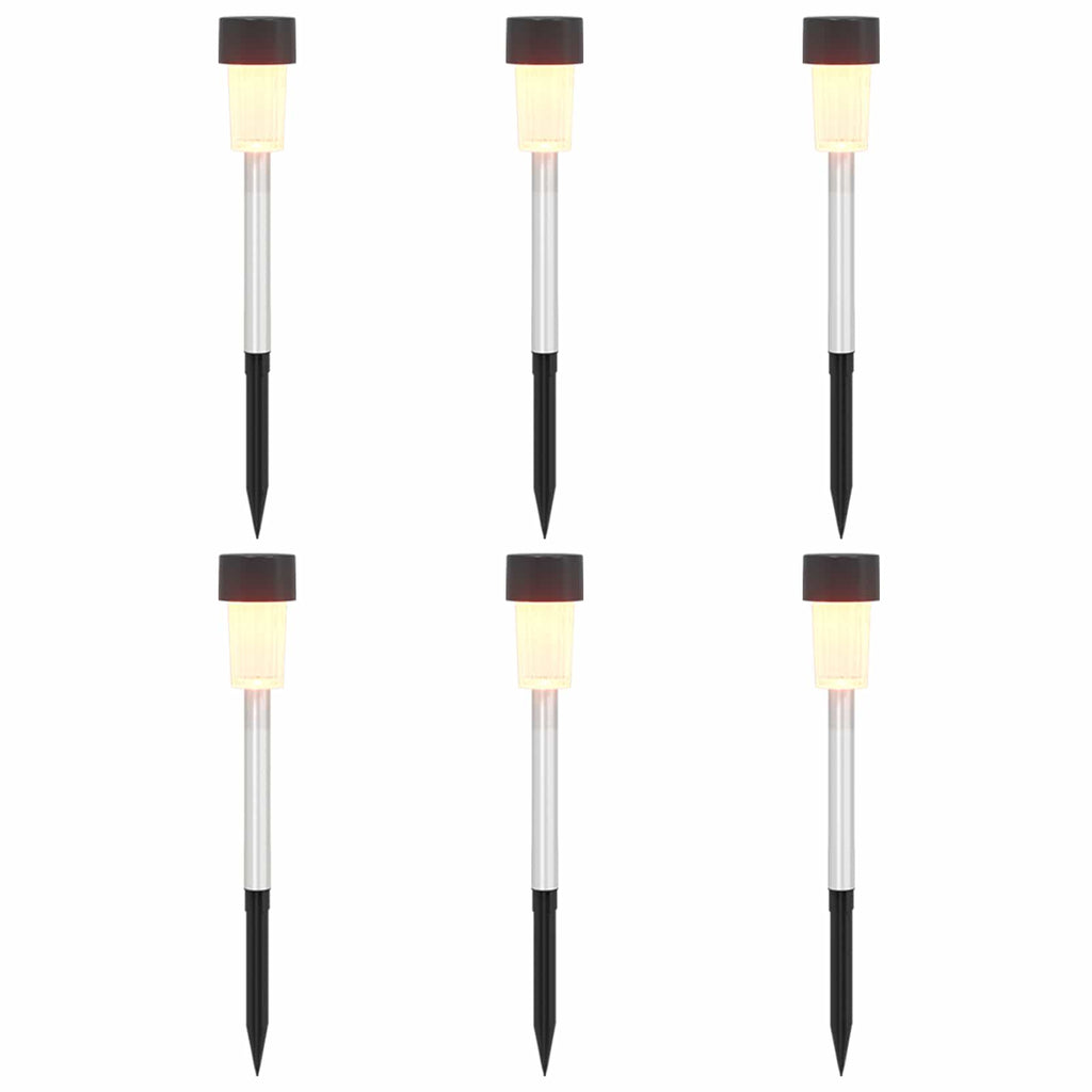 vidaXL Lampy solarnie zasilane z ostrzem do ziemi 6 pcs Ciepła biel
