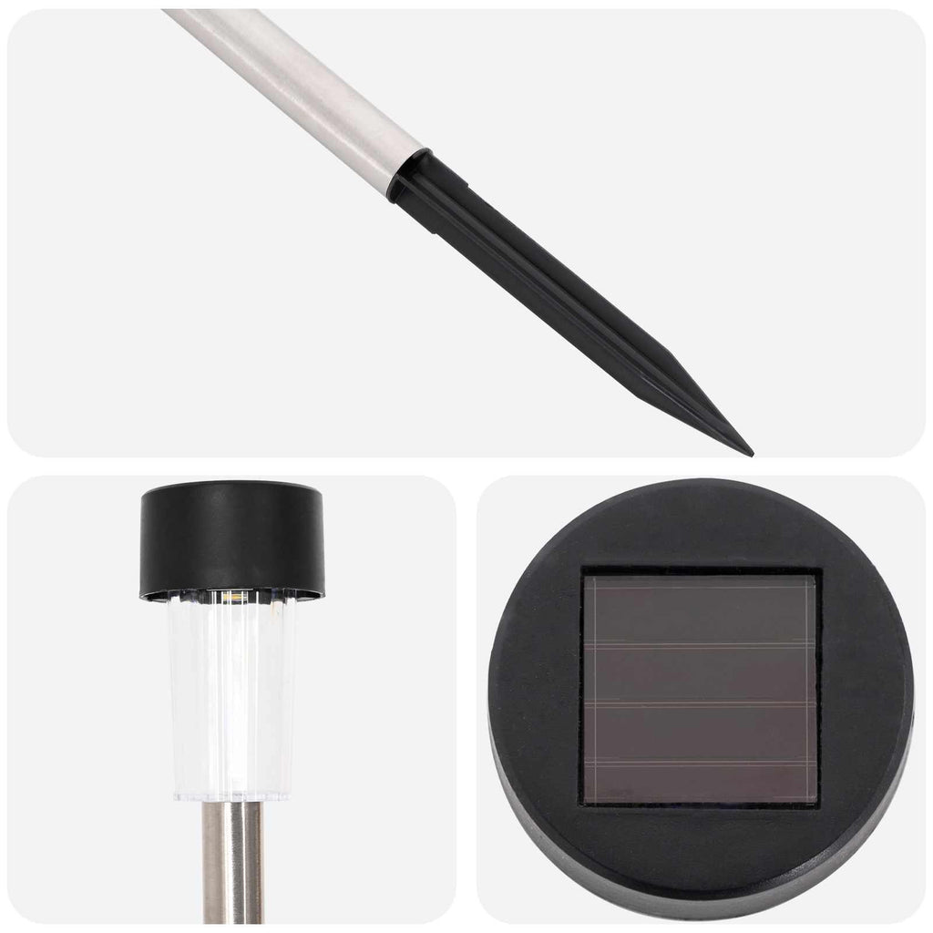 vidaXL Lampy solarnie zasilane z ostrzem do ziemi 24 pcs Ciepła biel
