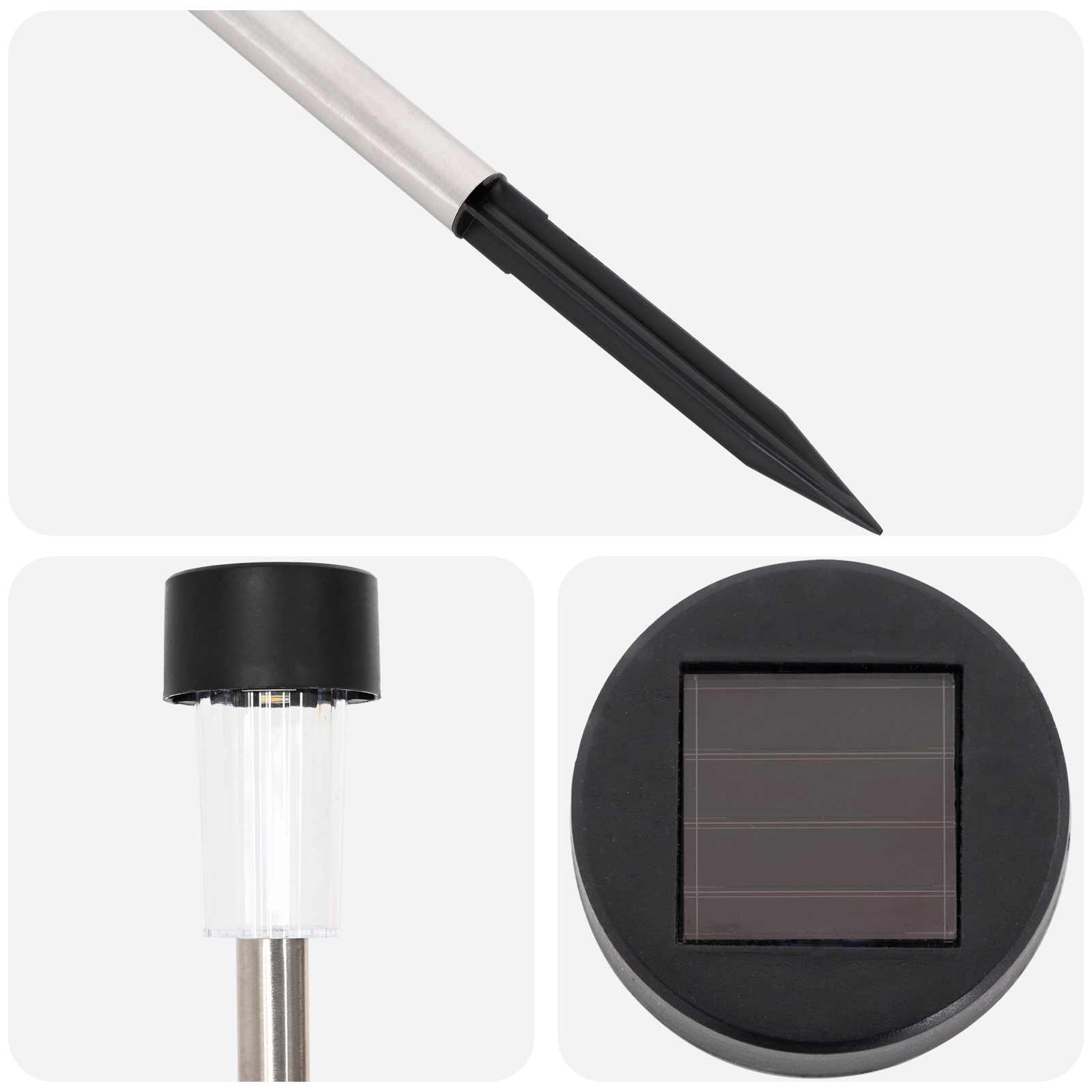 vidaXL Lampy solarnie zasilane z ostrzem do ziemi 24 pcs Ciepła biel