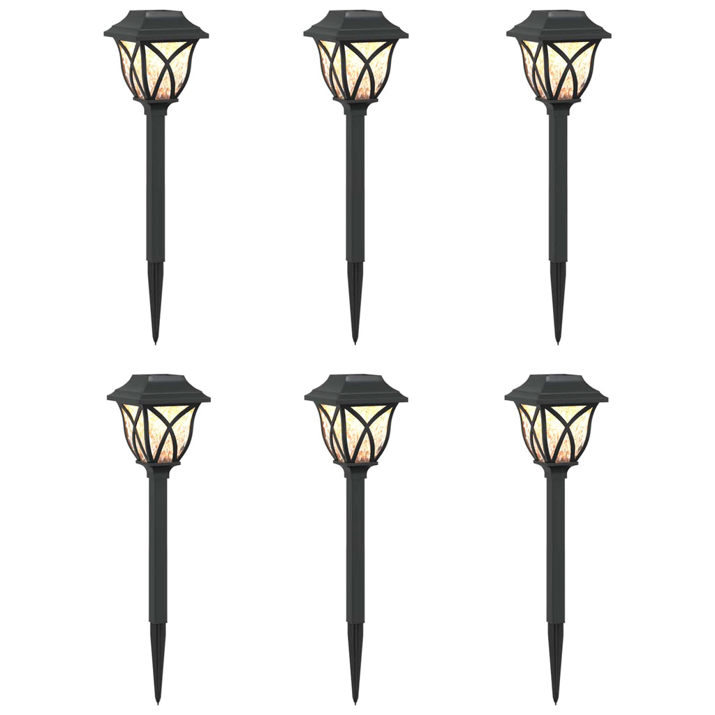 vidaXL Lampy solarnie zasilane z ostrzem do ziemi 6 pcs Ciepła biel PP