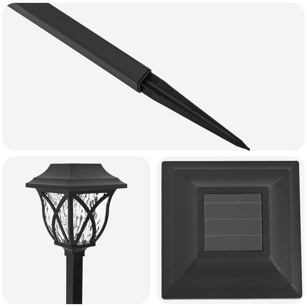 vidaXL Lampy solarnie zasilane z ostrzem do ziemi 12 pcs Ciepła biel