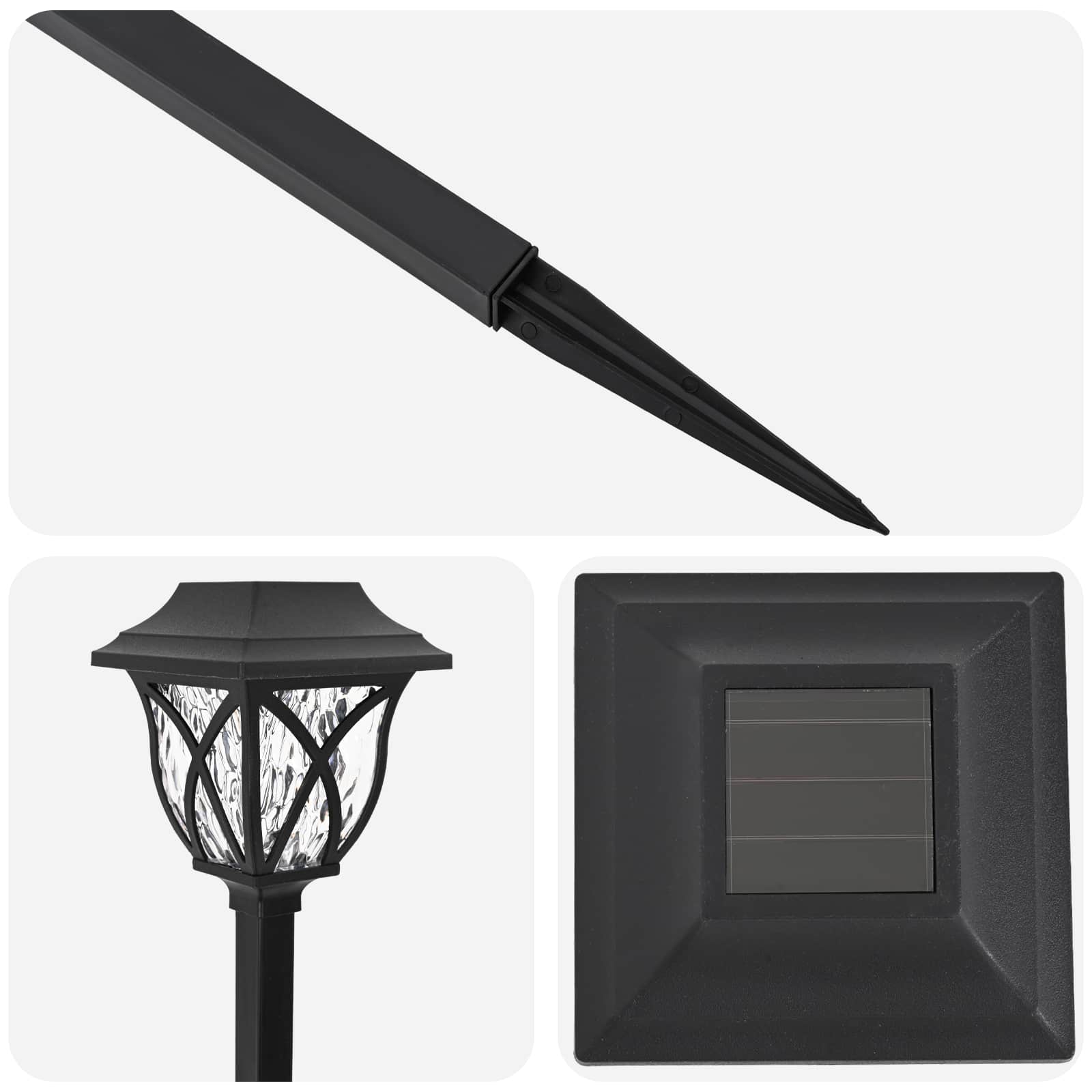 vidaXL Lampy solarnie zasilane z ostrzem do ziemi 12 pcs Ciepła biel