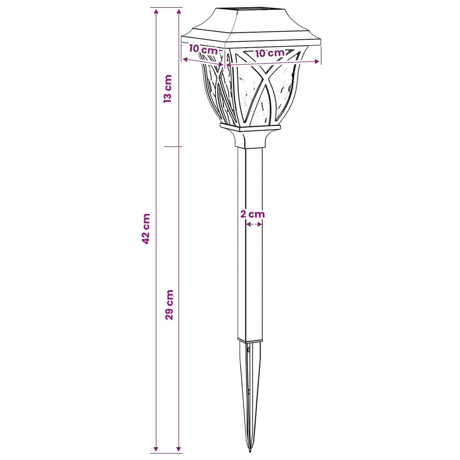 vidaXL Lampy solarnie zasilane z ostrzem do ziemi 12 pcs Ciepła biel