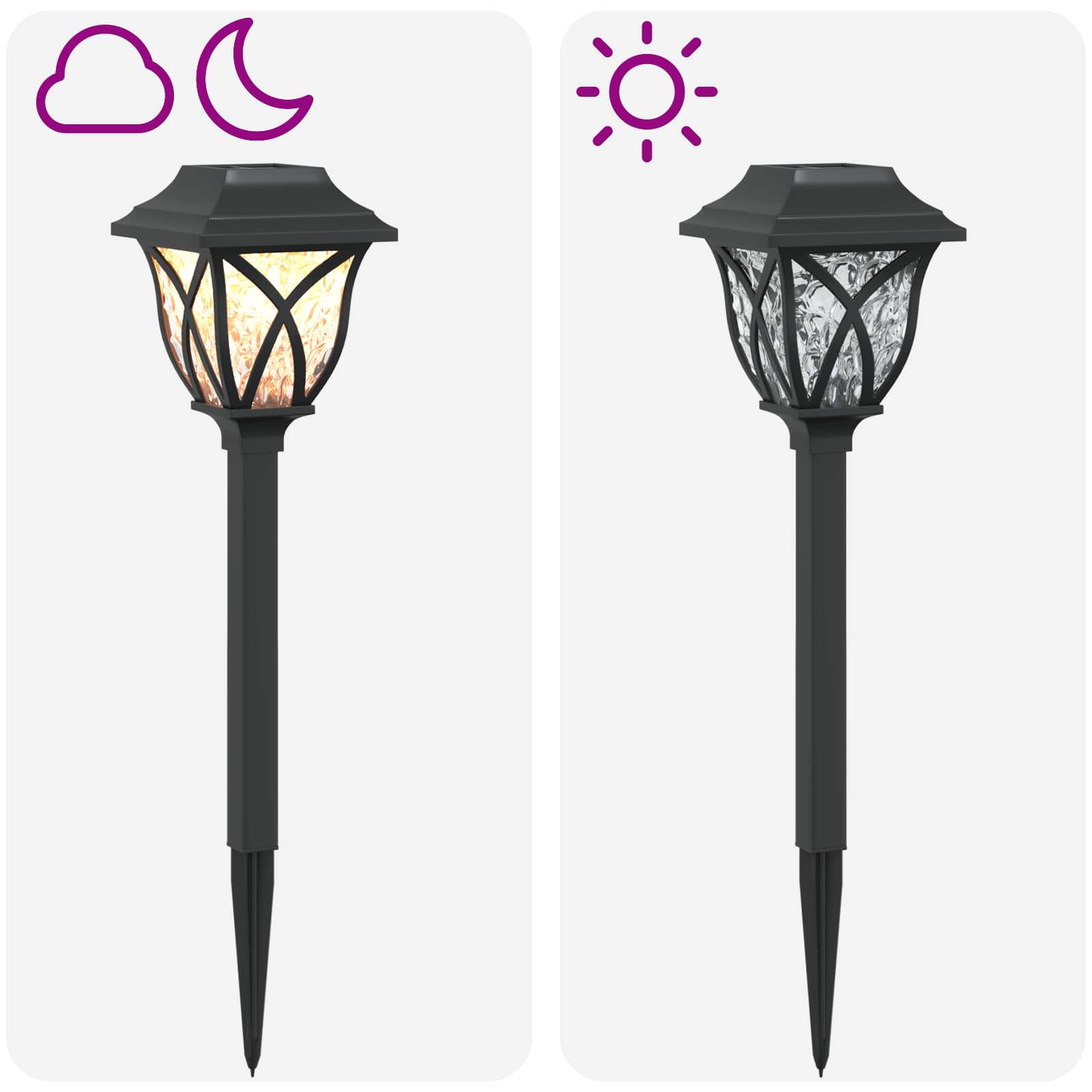 vidaXL Lampy solarnie zasilane z ostrzem do ziemi 24 pcs Ciepła biel