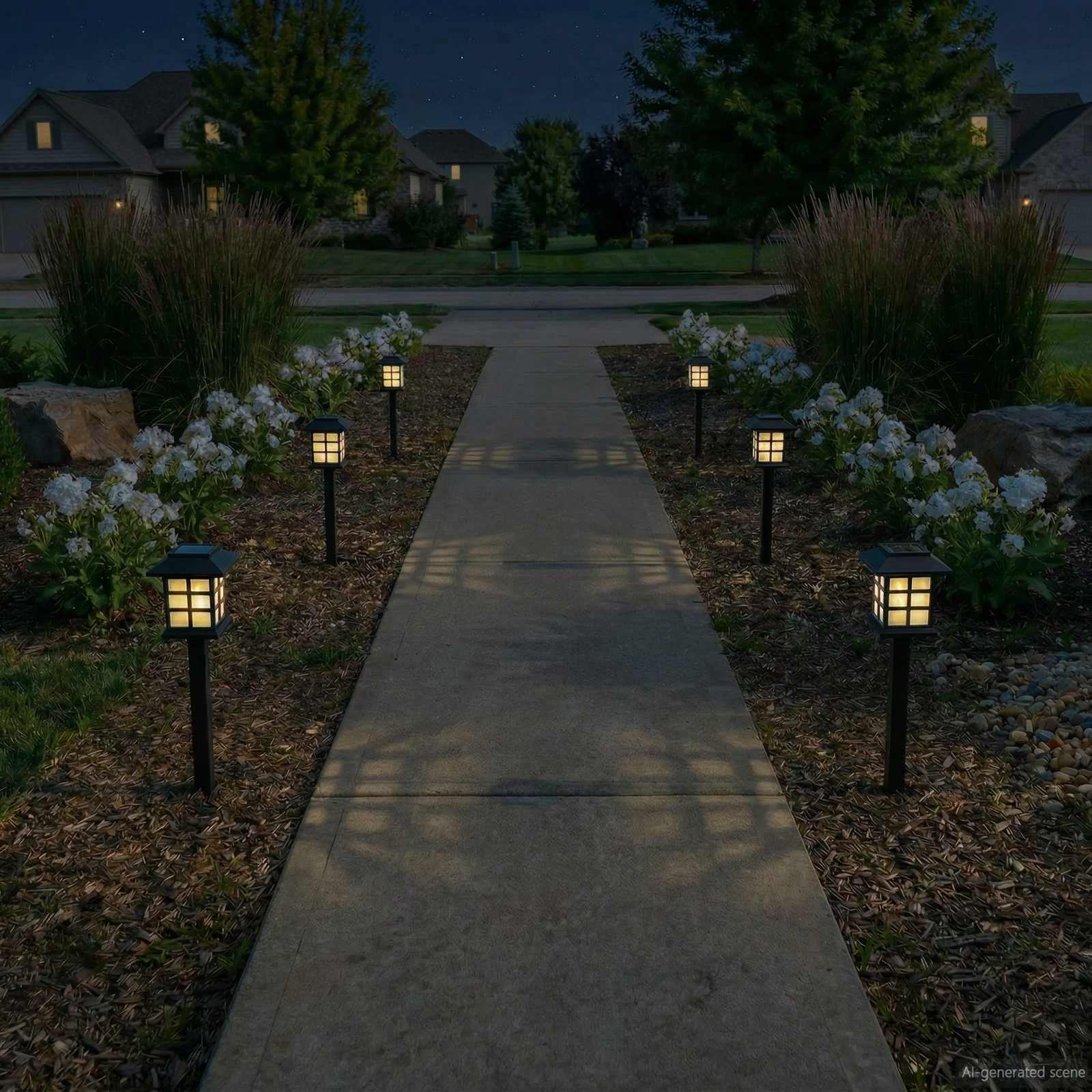 vidaXL Lampy solarnie zasilane z ostrzem do ziemi 6 pcs Ciepła biel PP