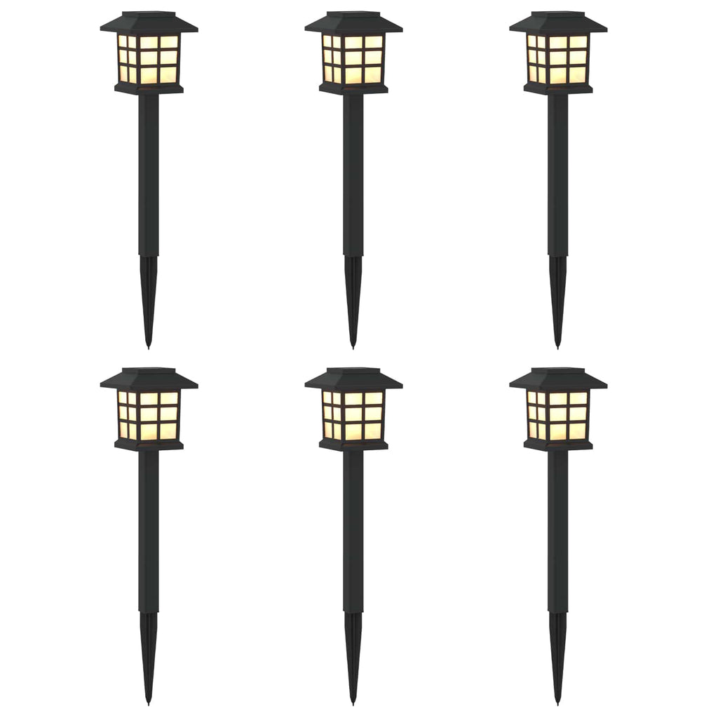 vidaXL Lampy solarnie zasilane z ostrzem do ziemi 6 pcs Ciepła biel PP