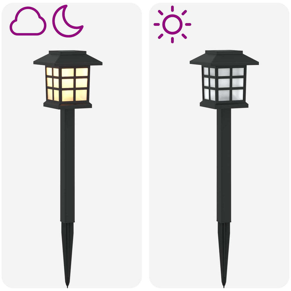 vidaXL Lampy solarnie zasilane z ostrzem do ziemi 12 pcs Ciepła biel