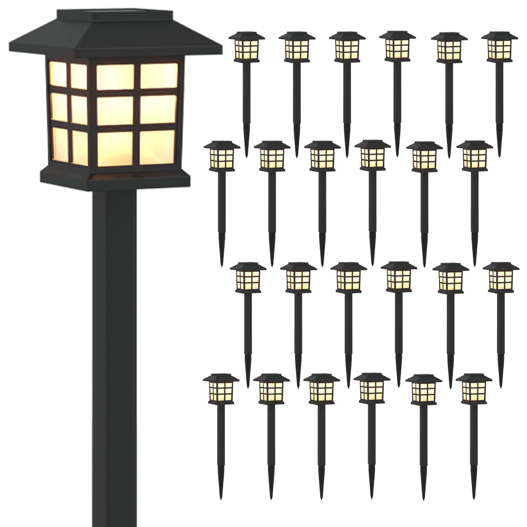 vidaXL Lampy solarnie zasilane z ostrzem do ziemi 24 pcs Ciepła biel