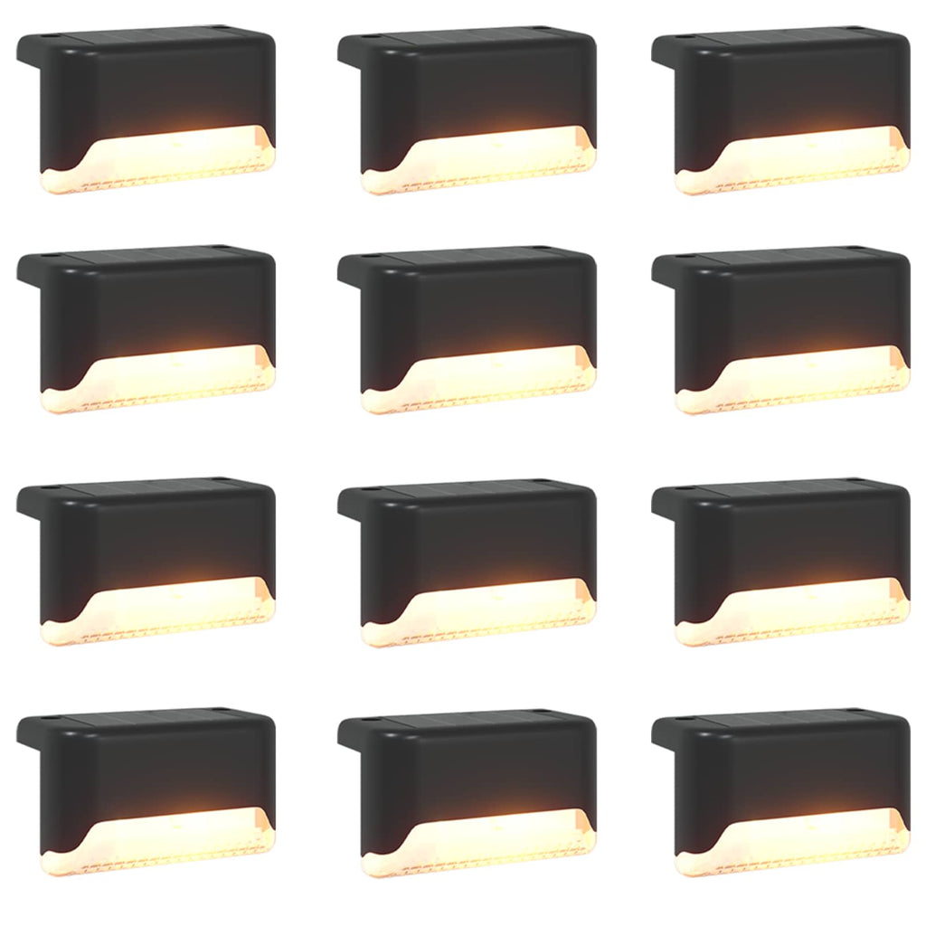 vidaXL Lampy solarnie zasilane z ostrzem do ziemi 12 pcs Ciepła biel