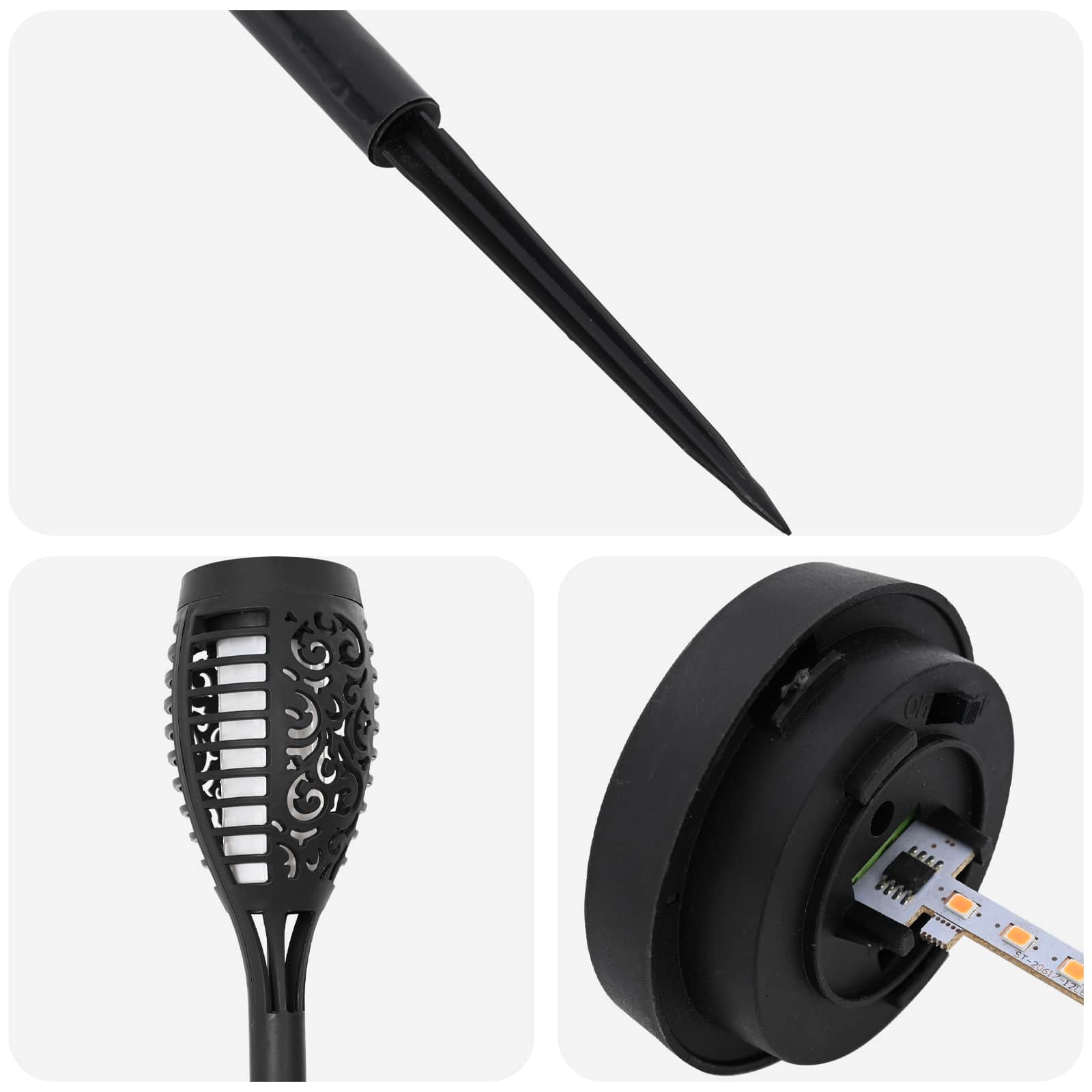 vidaXL Lampy solarnie zasilane z ostrzem do ziemi 6 pcs Ciepła biel