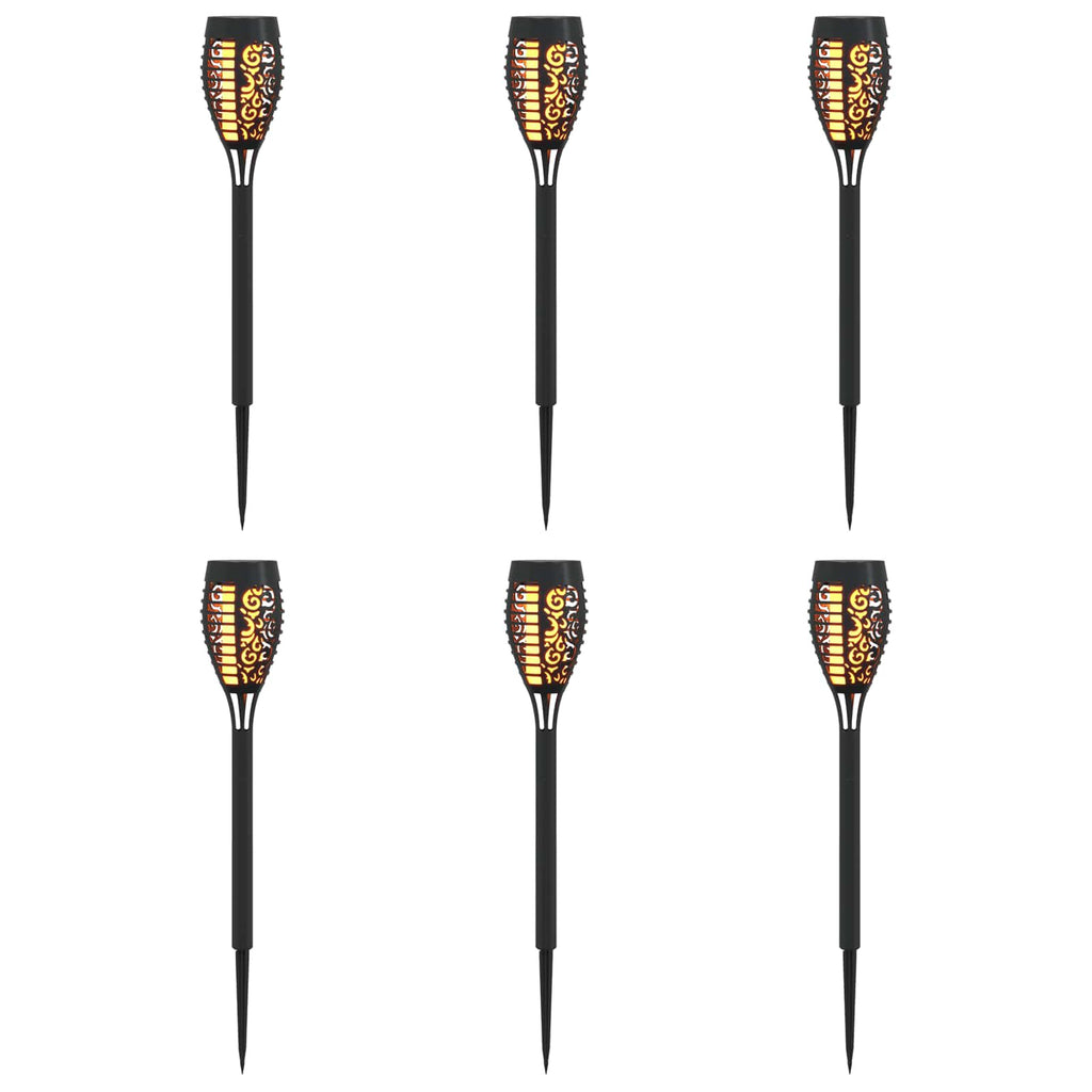 vidaXL Lampy solarnie zasilane z ostrzem do ziemi 6 pcs Ciepła biel