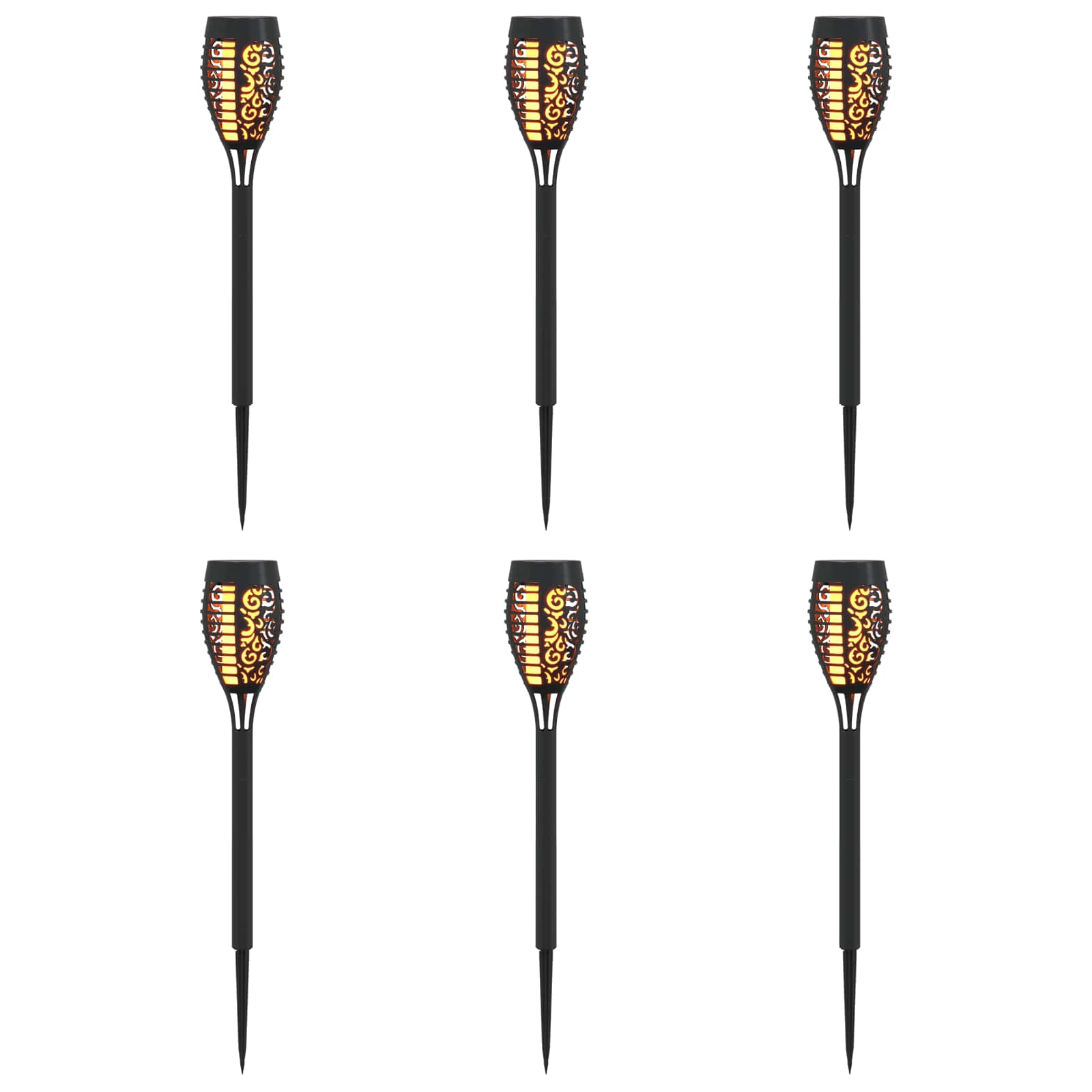 vidaXL Lampy solarnie zasilane z ostrzem do ziemi 6 pcs Ciepła biel