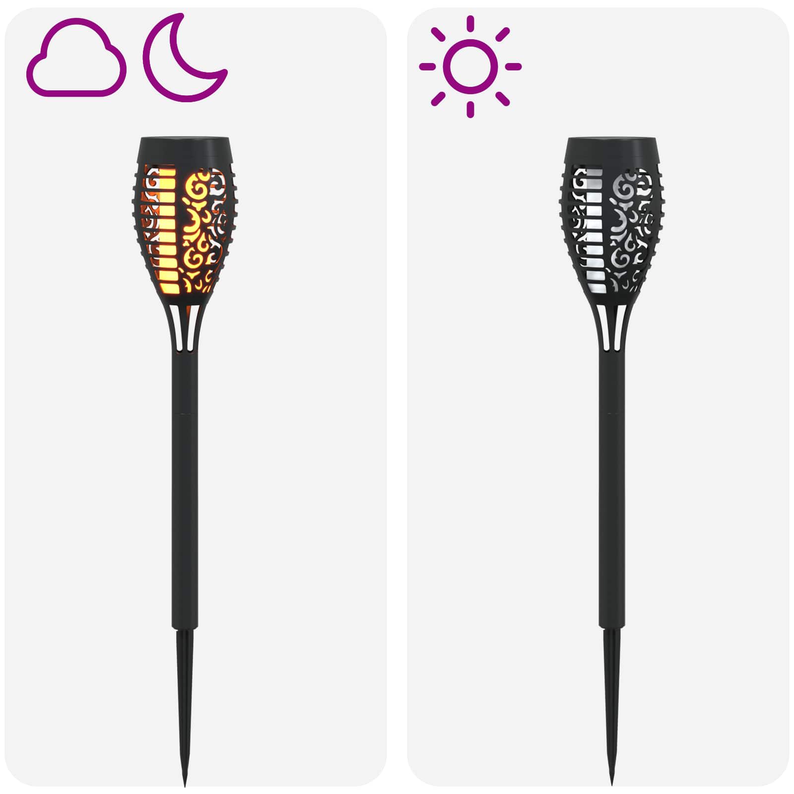 vidaXL Lampy solarnie zasilane z ostrzem do ziemi 12 pcs Ciepła biel