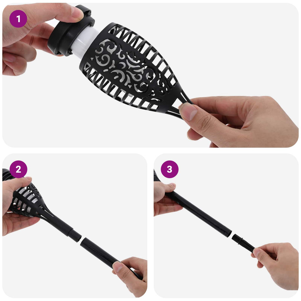 vidaXL Lampy solarnie zasilane z ostrzem do ziemi 12 pcs Ciepła biel