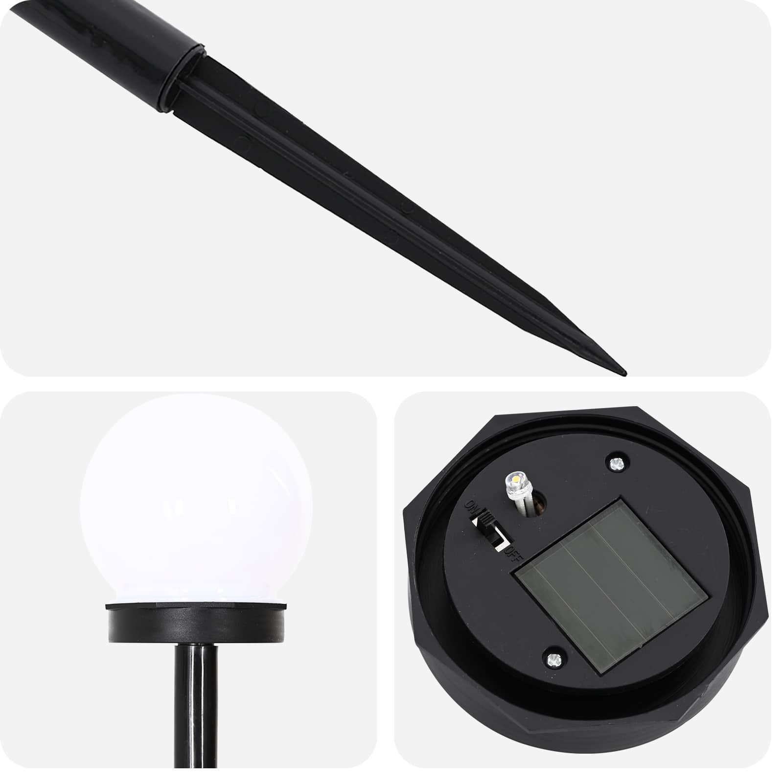 vidaXL Lampy solarnie zasilane z ostrzem do ziemi 4 pcs Ciepła biel