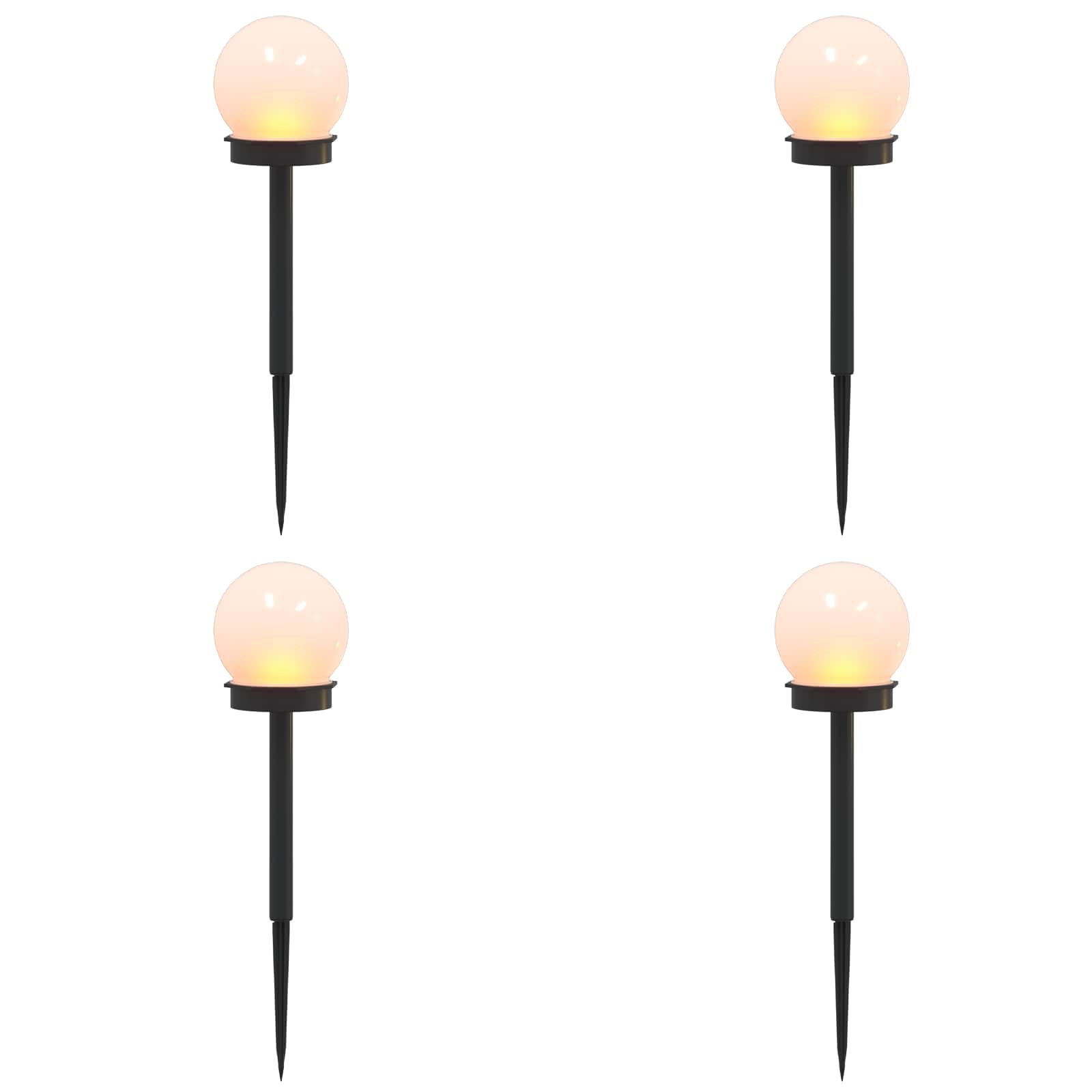 vidaXL Lampy solarnie zasilane z ostrzem do ziemi 4 pcs Ciepła biel