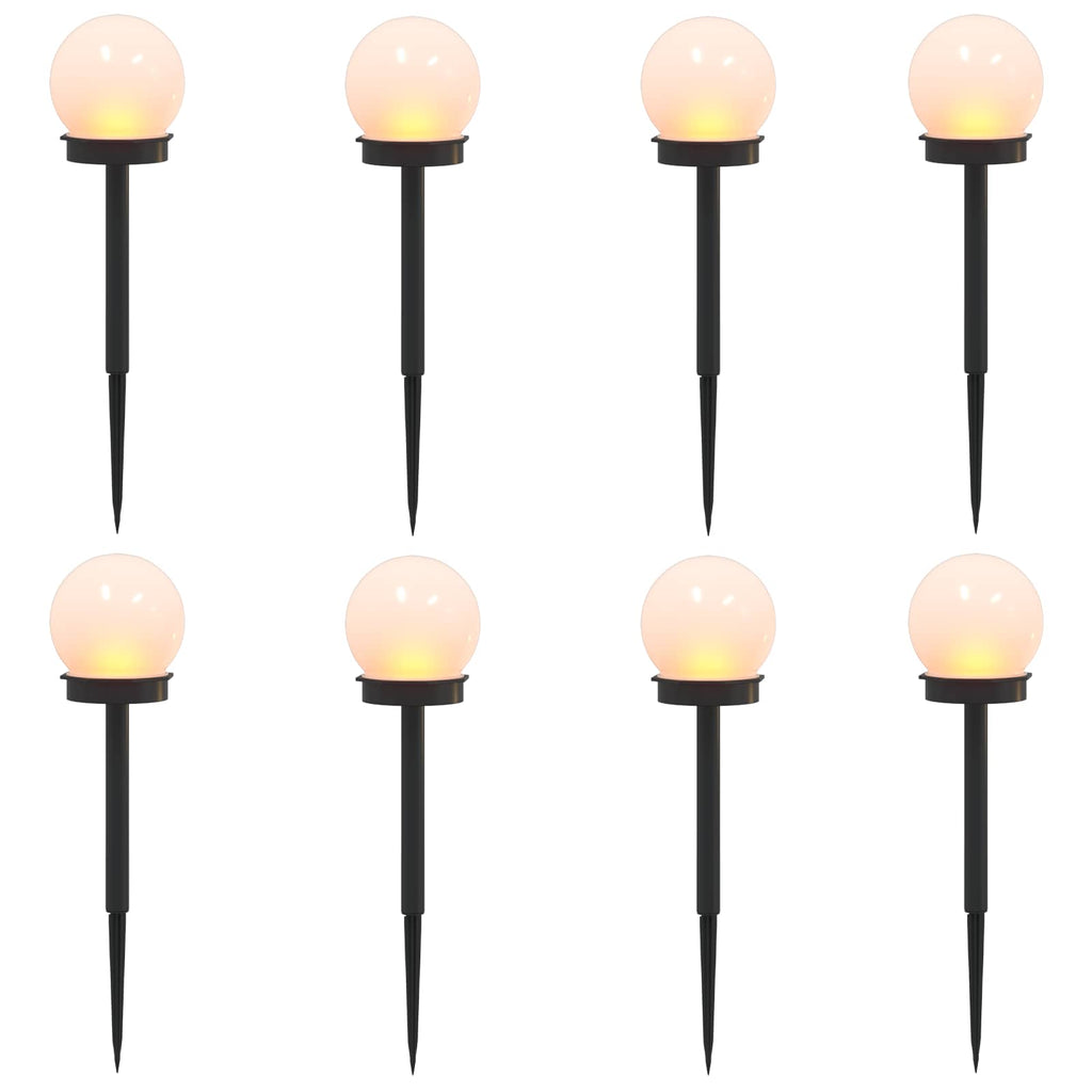 vidaXL Lampy solarnie zasilane z ostrzem do ziemi 8 pcs Ciepła biel