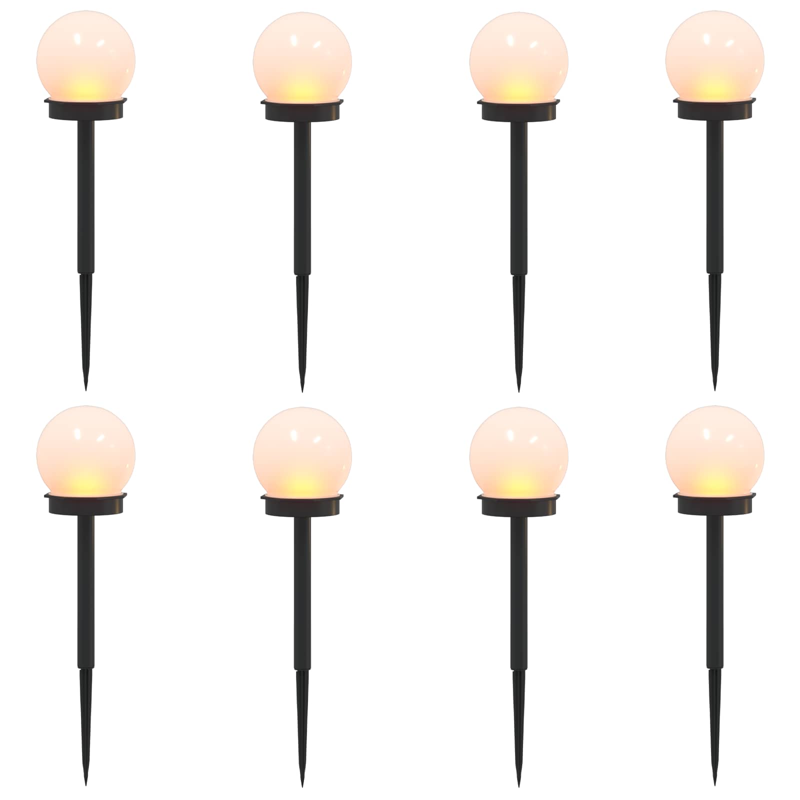 vidaXL Lampy solarnie zasilane z ostrzem do ziemi 8 pcs Ciepła biel