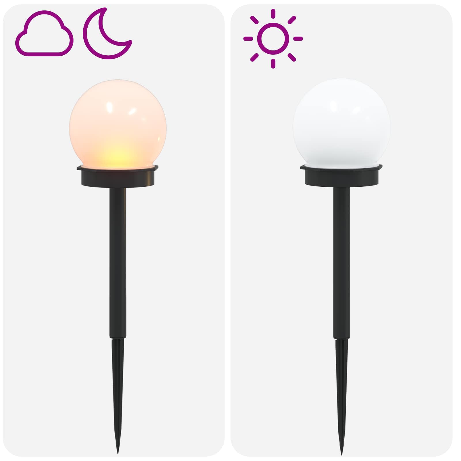 vidaXL Lampy solarnie zasilane z ostrzem do ziemi 8 pcs Ciepła biel