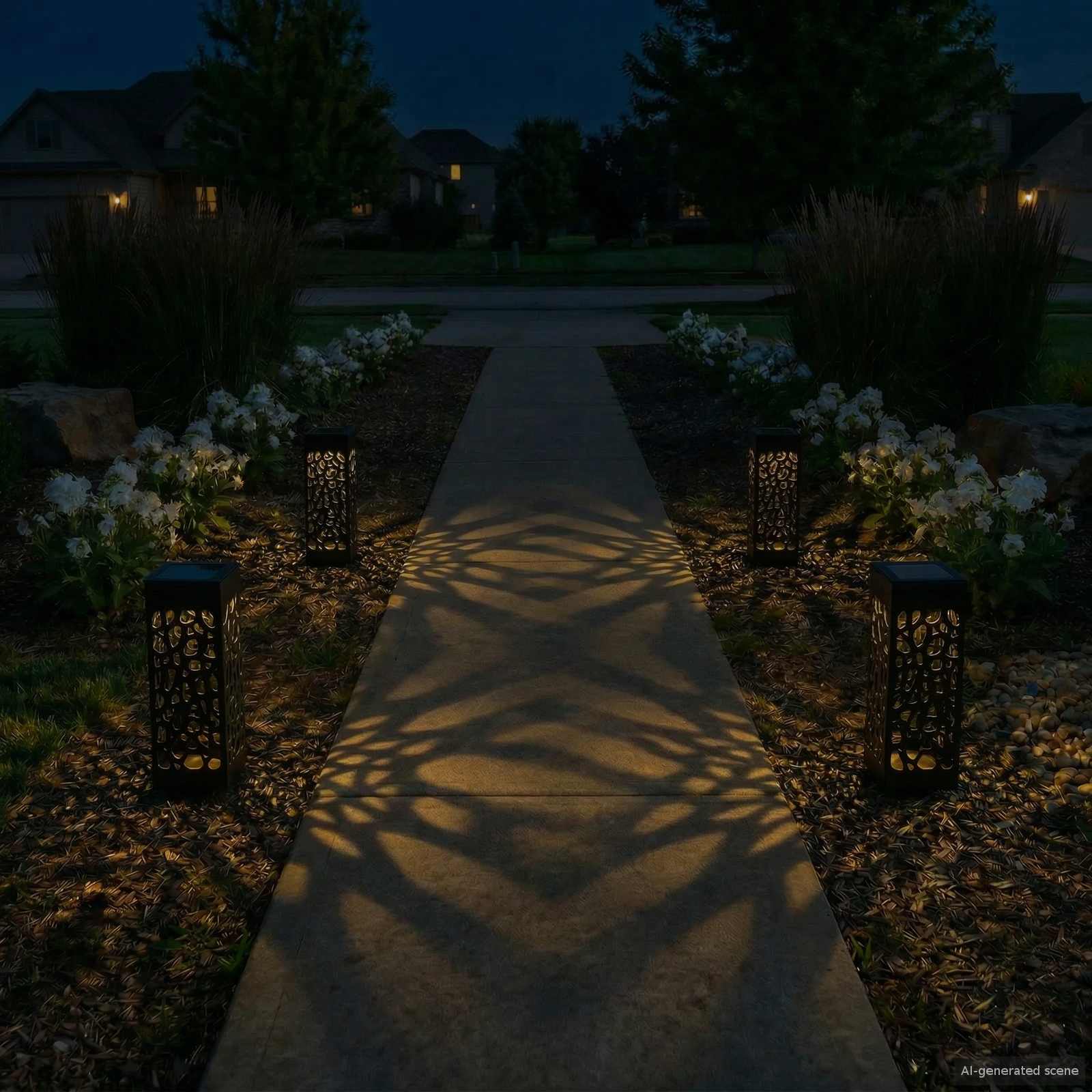vidaXL Lampy solarnie zasilane z ostrzem do ziemi 4 pcs Ciepła biel PP
