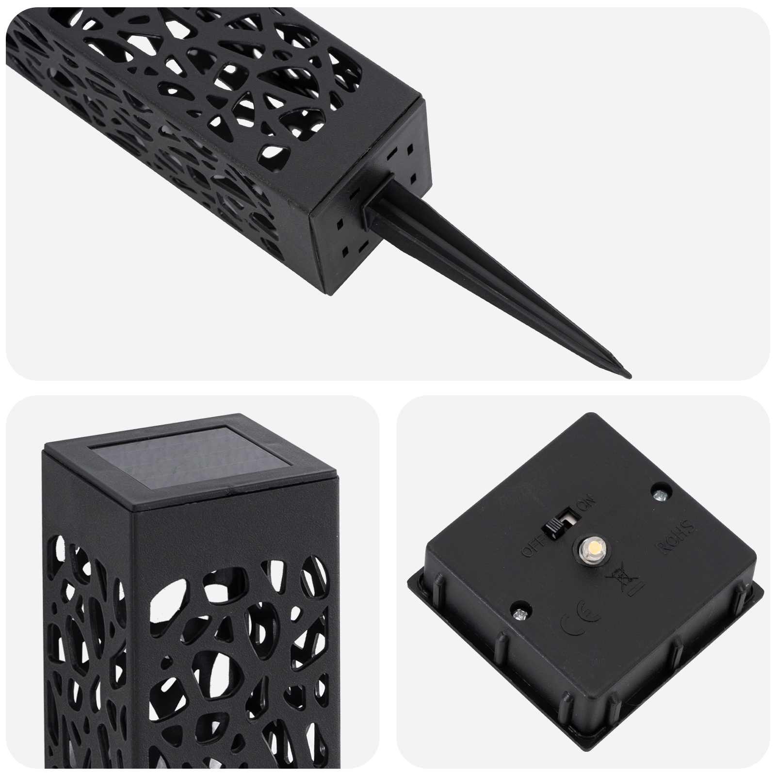 vidaXL Lampy solarnie zasilane z ostrzem do ziemi 8 pcs Ciepła biel PP