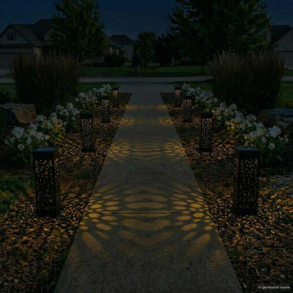 vidaXL Lampy solarnie zasilane z ostrzem do ziemi 8 pcs Ciepła biel PP