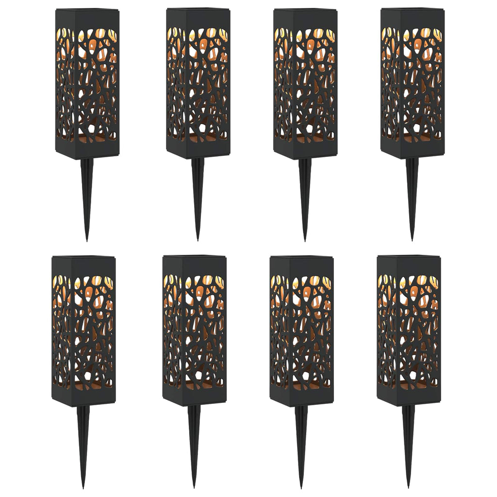 vidaXL Lampy solarnie zasilane z ostrzem do ziemi 8 pcs Ciepła biel PP