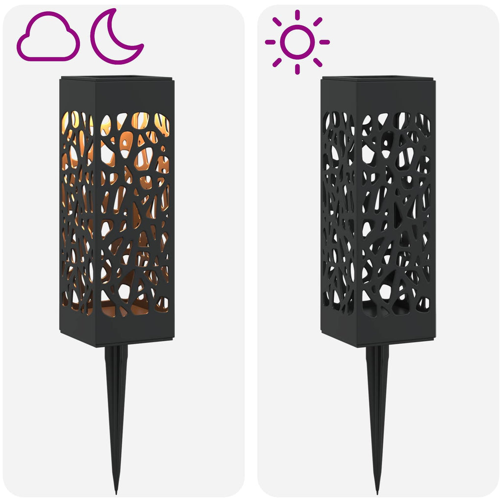 vidaXL Lampy solarnie zasilane z ostrzem do ziemi 8 pcs Ciepła biel PP