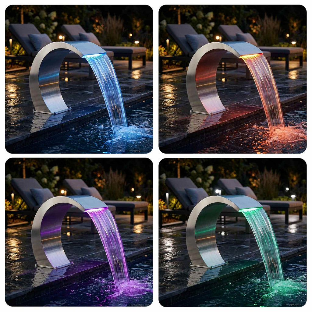 vidaXL Fontanna Przy Basenie srebrny 61 x 30 x 71 cm Stal nierdzewna