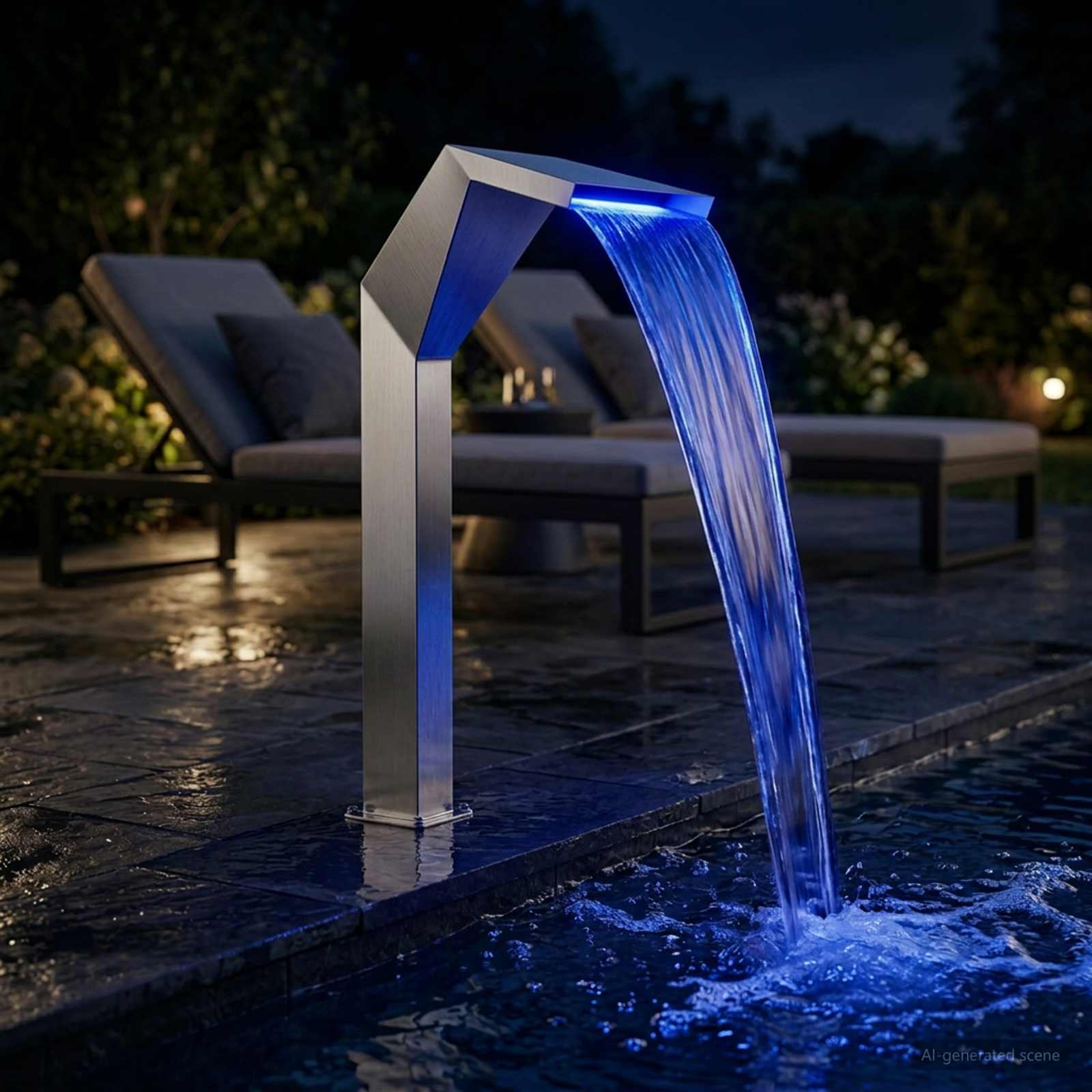 vidaXL Wodospad Basenowy Stal nierdzewna 50 x 30 x 90 cm srebrny