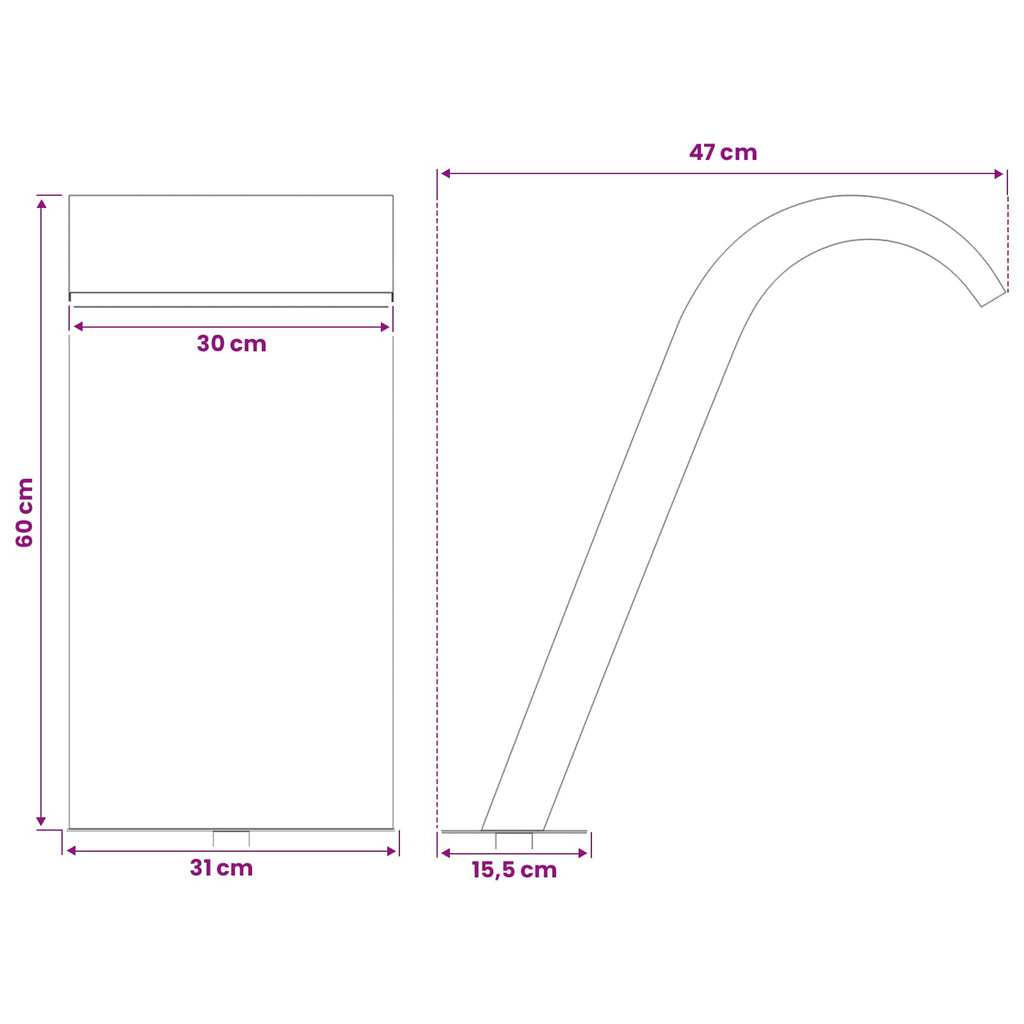 vidaXL Fontanna Przy Basenie srebrny 47 x 31 x 60 cm Stal nierdzewna