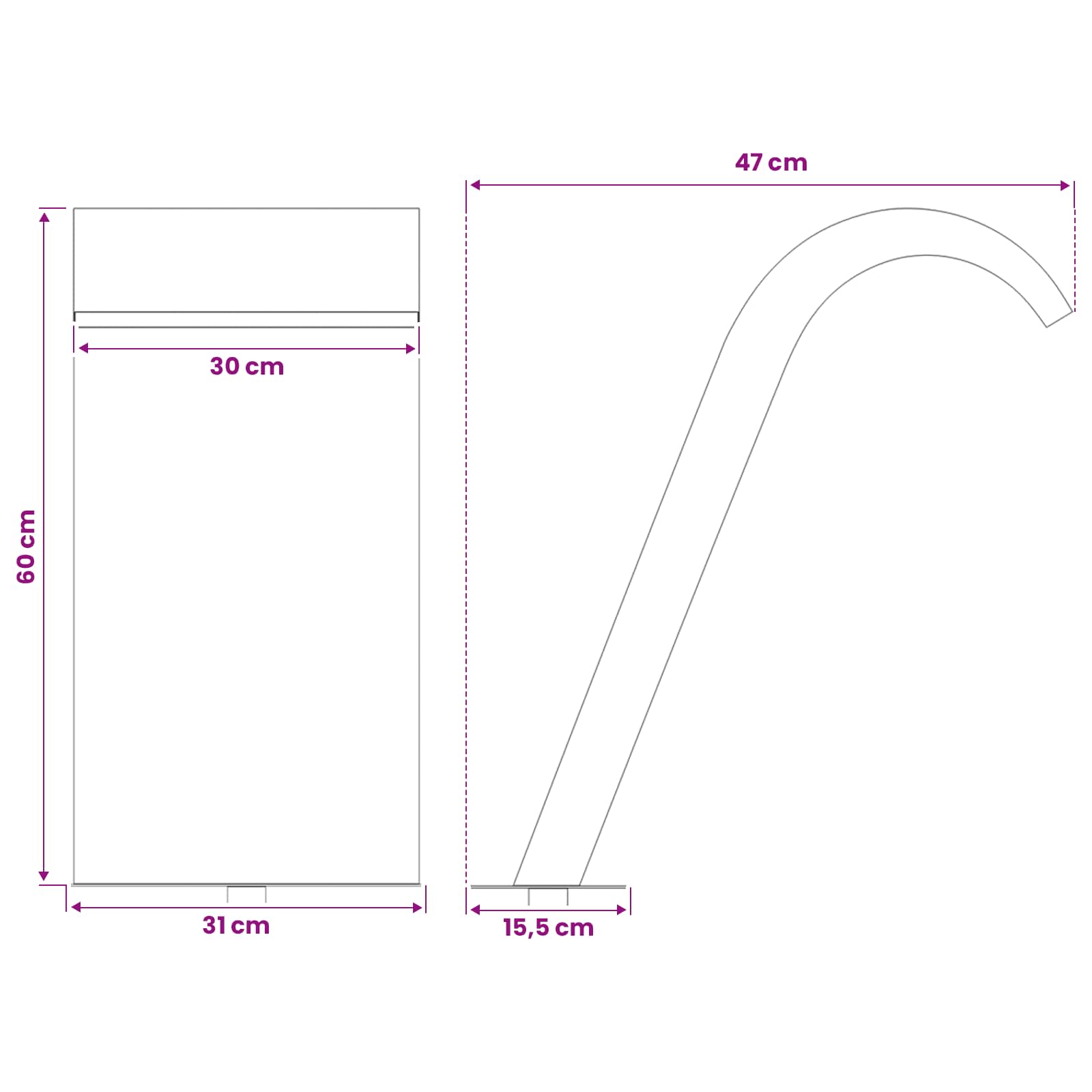 vidaXL Fontanna Przy Basenie srebrny 47 x 31 x 60 cm Stal nierdzewna