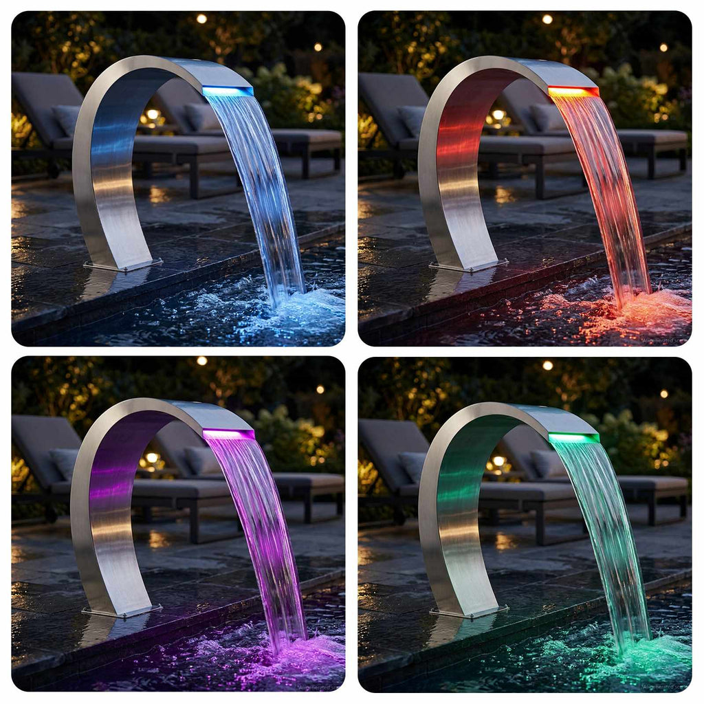 vidaXL Fontanna Przy Basenie srebrny 60 x 30 x 70 cm Stal nierdzewna