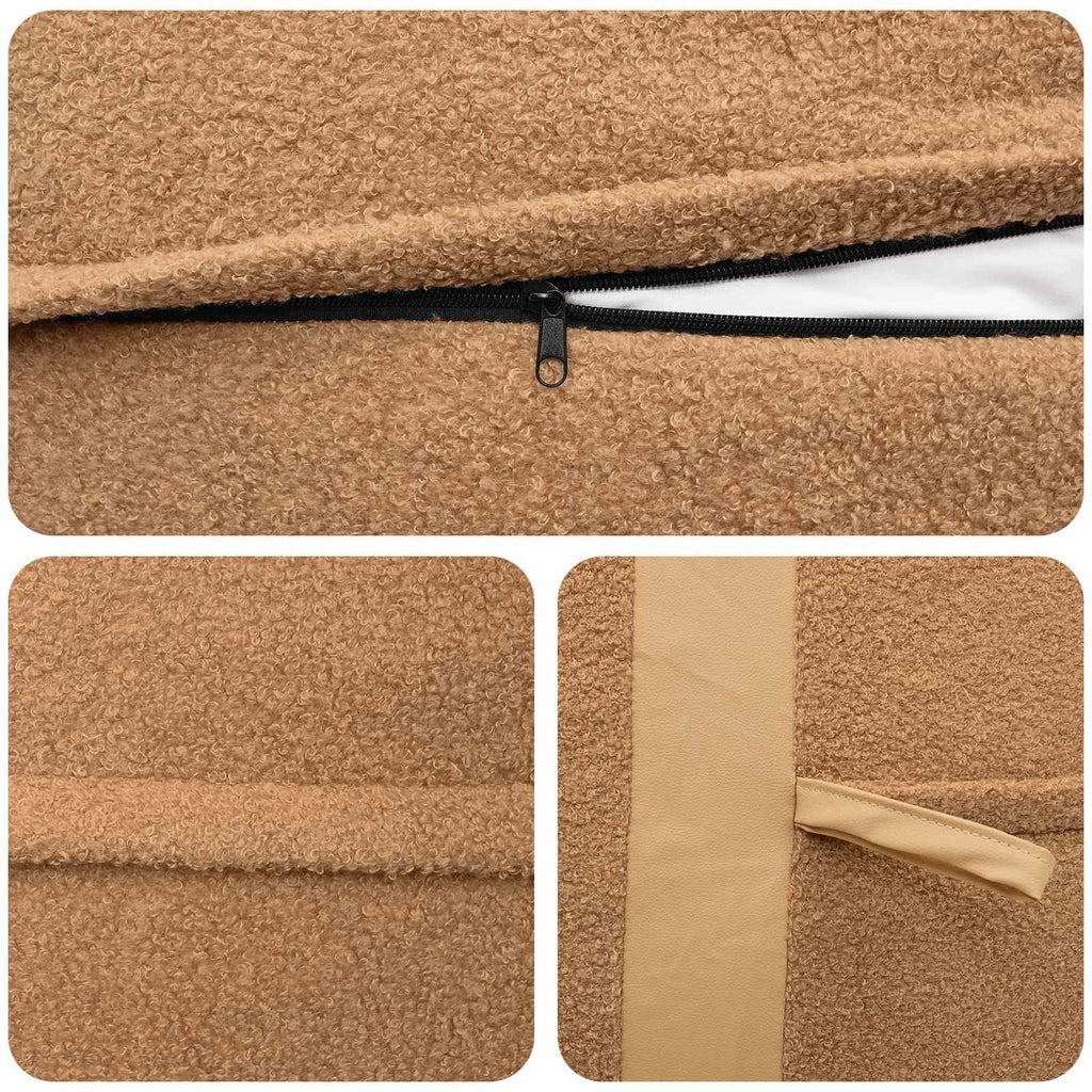 vidaXL Fotel z Wypełnieniem Beżowy 95 x 93 x 71 cm Sherpa
