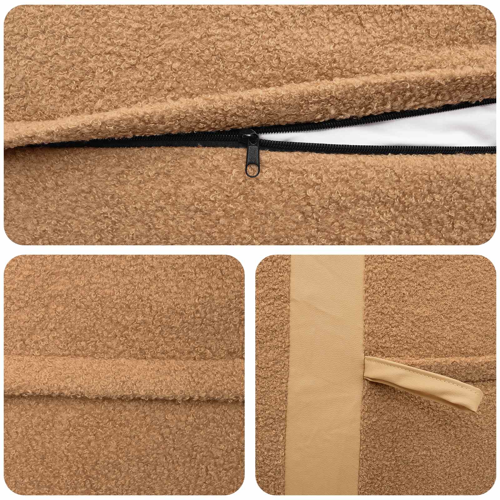 vidaXL Fotel z Wypełnieniem Beżowy 95 x 93 x 71 cm Sherpa