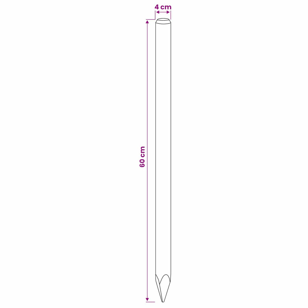 vidaXL Słupki ogrodzeniowe 15 szt. zielony 60 cm Lite drewno sosnowe