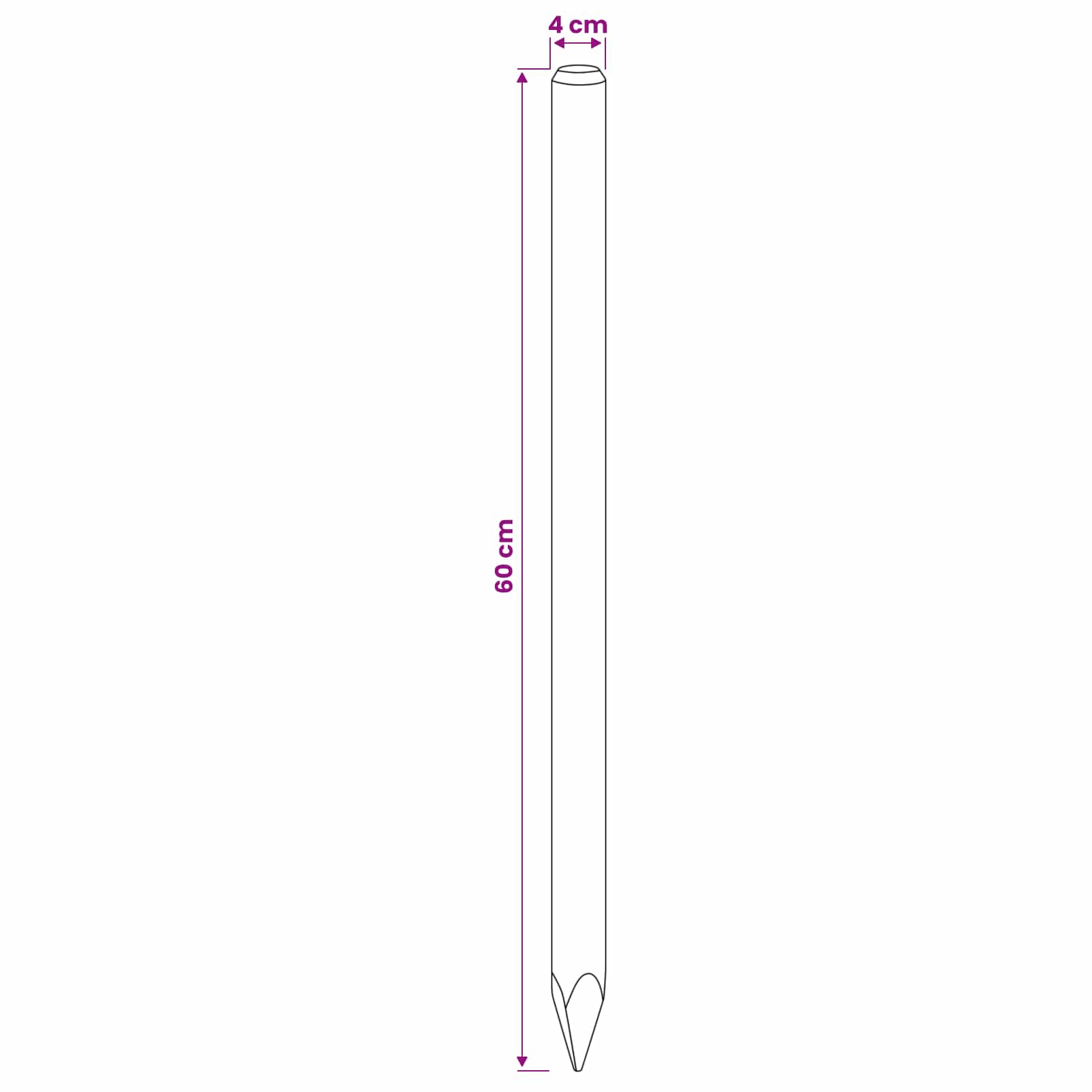 vidaXL Słupki ogrodzeniowe 15 szt. zielony 60 cm Lite drewno sosnowe