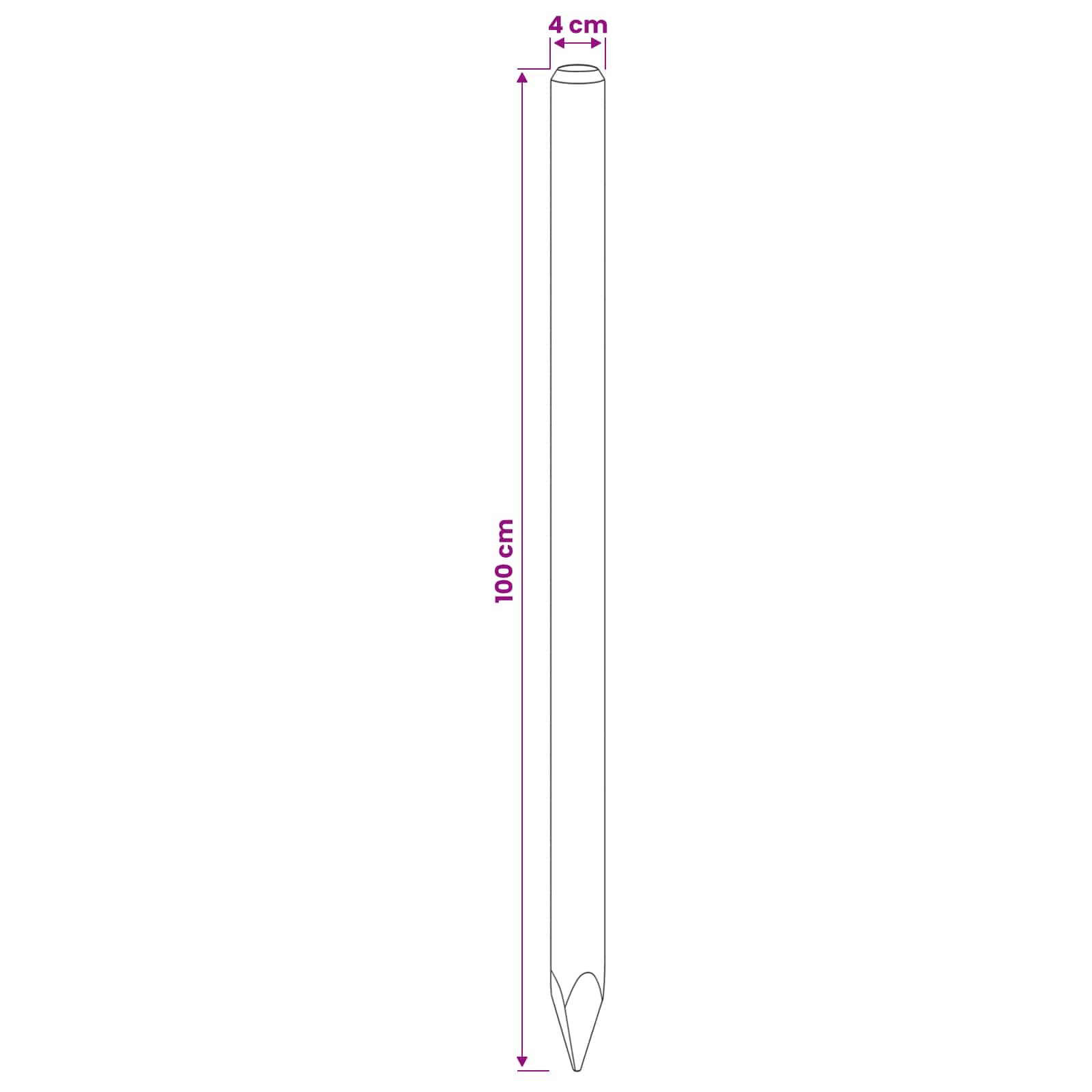 vidaXL Słupki ogrodzeniowe 15 szt. zielony 100 cm Lite drewno sosnowe