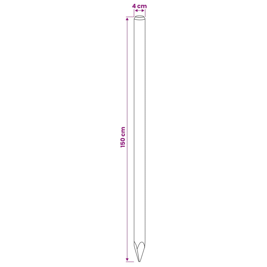 vidaXL Słupki ogrodzeniowe 15 szt. zielony 150 cm Lite drewno sosnowe