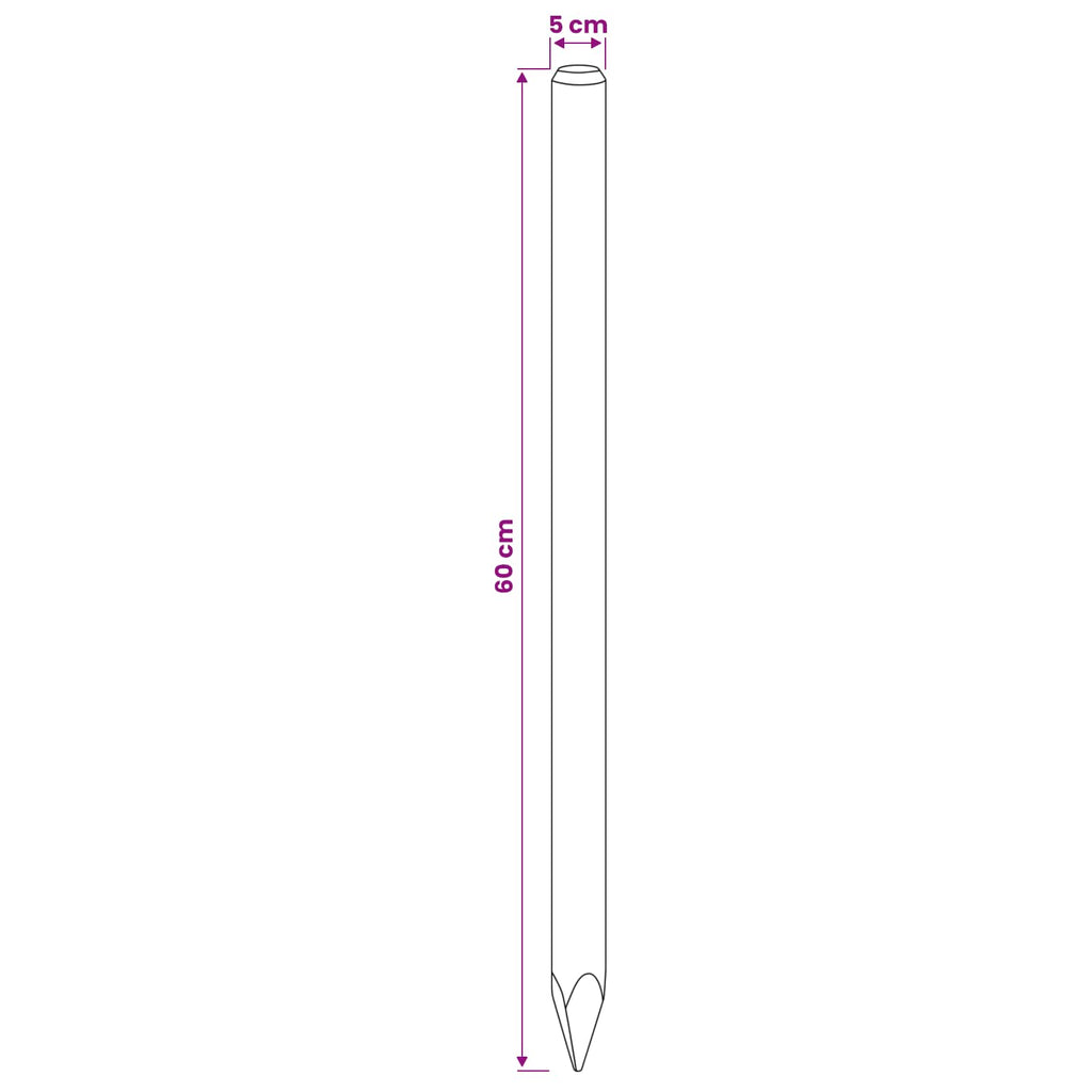 vidaXL Słupki ogrodzeniowe 15 szt. zielony 60 cm Lite drewno sosnowe