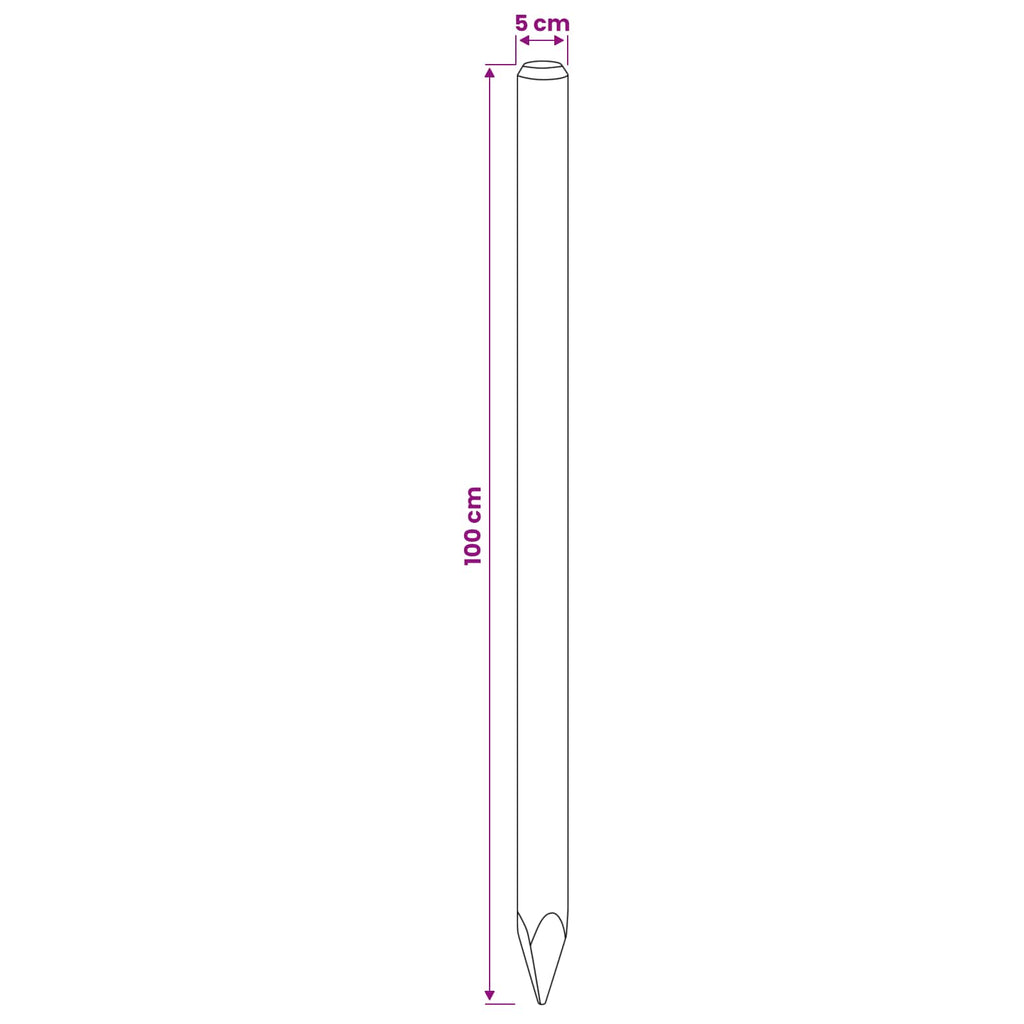vidaXL Słupki ogrodzeniowe 15 szt. zielony 100 cm Lite drewno sosnowe