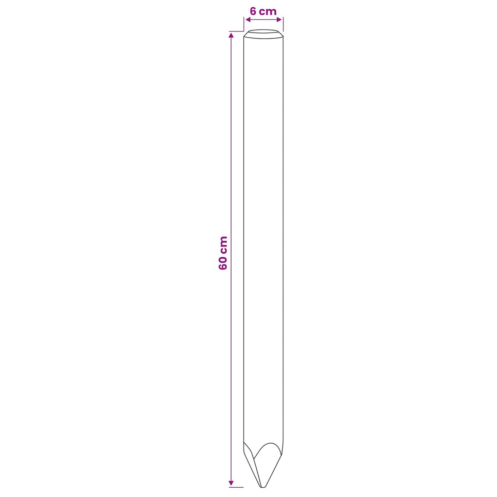 vidaXL Słupki ogrodzeniowe 15 szt. zielony 60 cm Lite drewno sosnowe