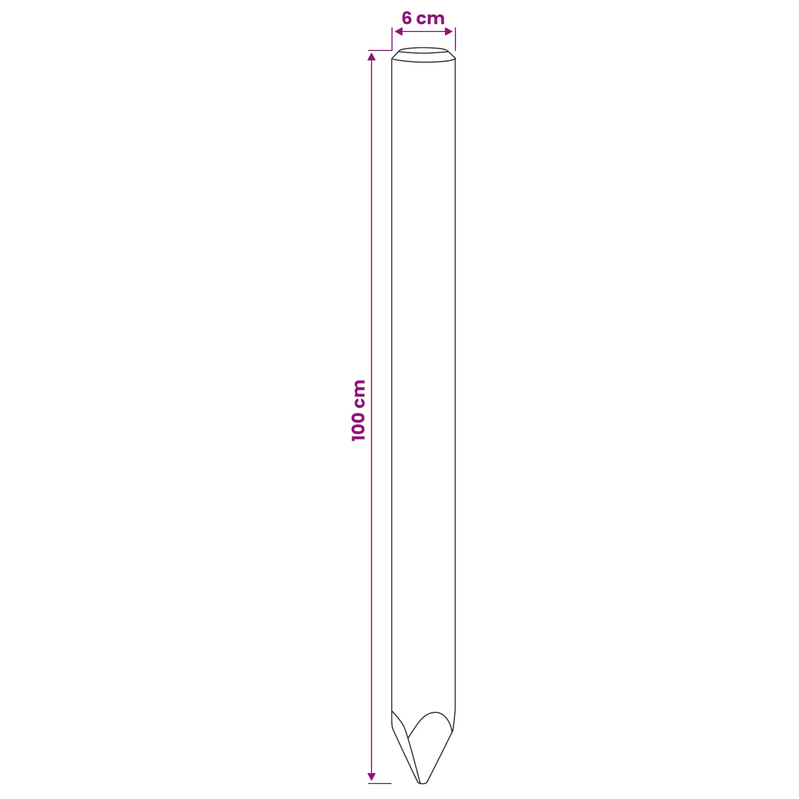 vidaXL Słupki ogrodzeniowe 10 szt. zielony 100 cm Lite drewno sosnowe