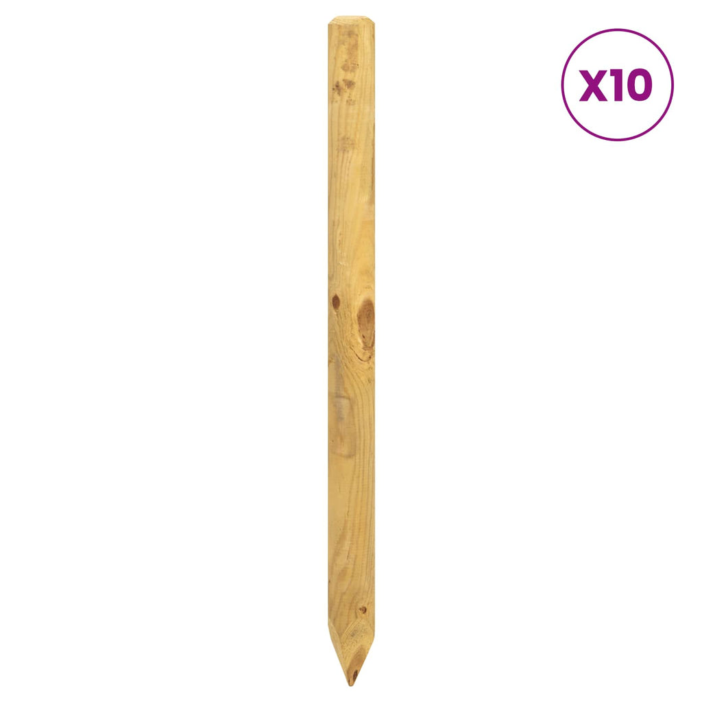 vidaXL Słupki ogrodzeniowe 10 szt. zielony 120 cm Lite drewno sosnowe