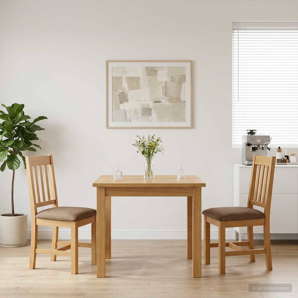 vidaXL Krzesło jadalniane VENLO 2 pcs Dąb lite Naturalny i szary