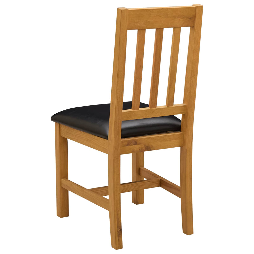 vidaXL Krzesło jadalniane VENLO 2 pcs Dąb lite Czarny 45 x 53 x 92 cm