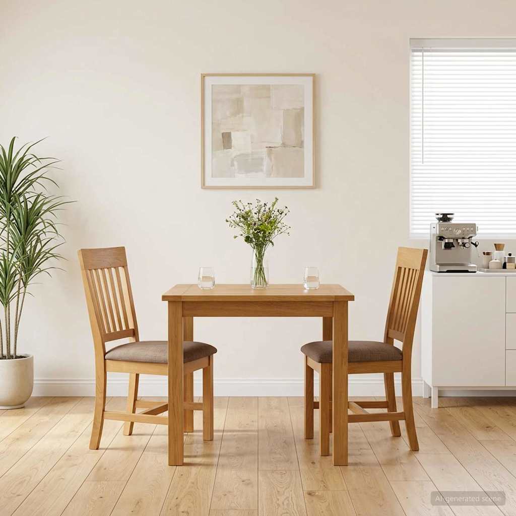 vidaXL Krzesło jadalniane 2 pcs Dąb lite Szary 45 x 59 x 92 cm