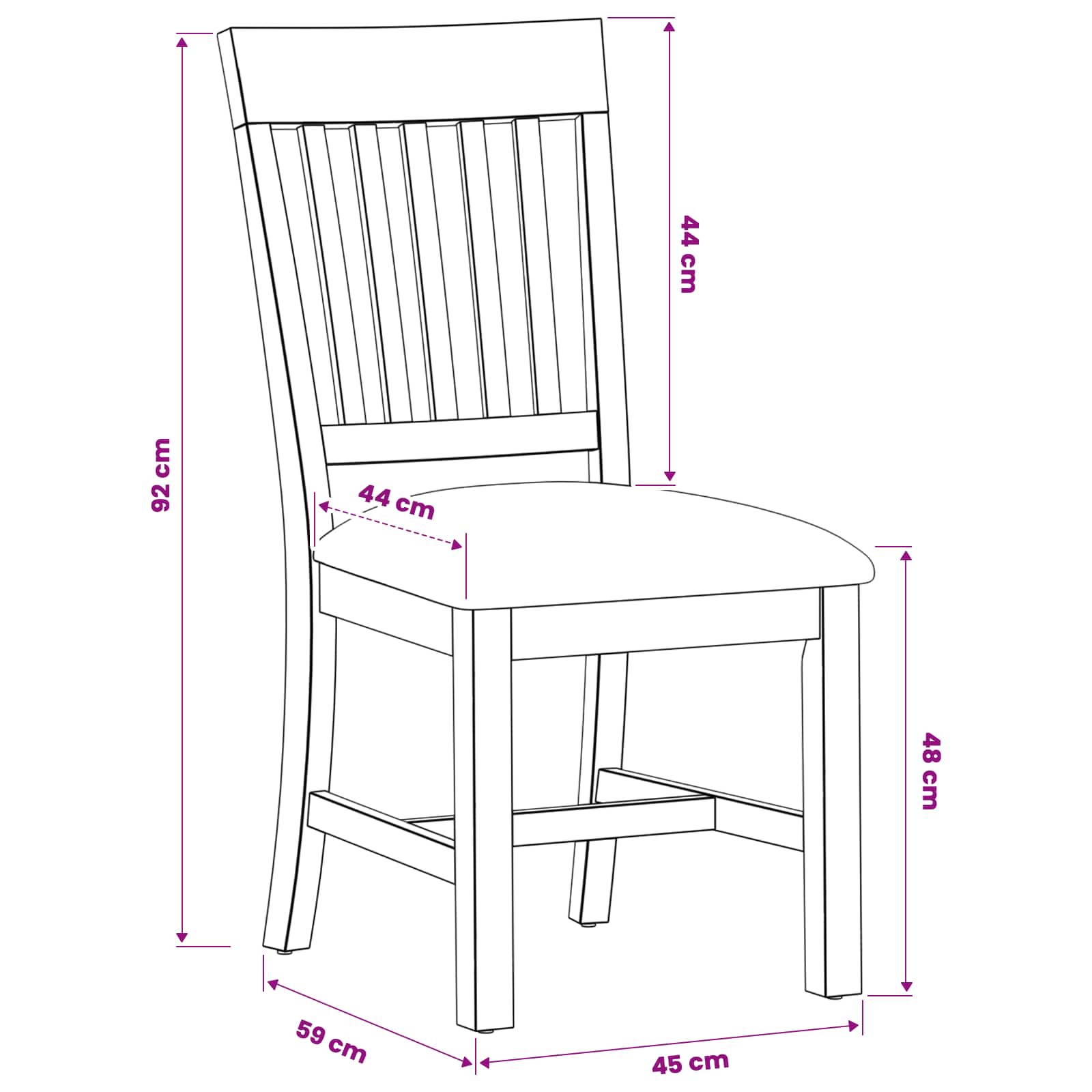 vidaXL Krzesło jadalniane 2 pcs Dąb lite Szary 45 x 59 x 92 cm