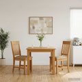 vidaXL Krzesło jadalniane 2 pcs Dąb lite Beżowy 45 x 59 x 92 cm
