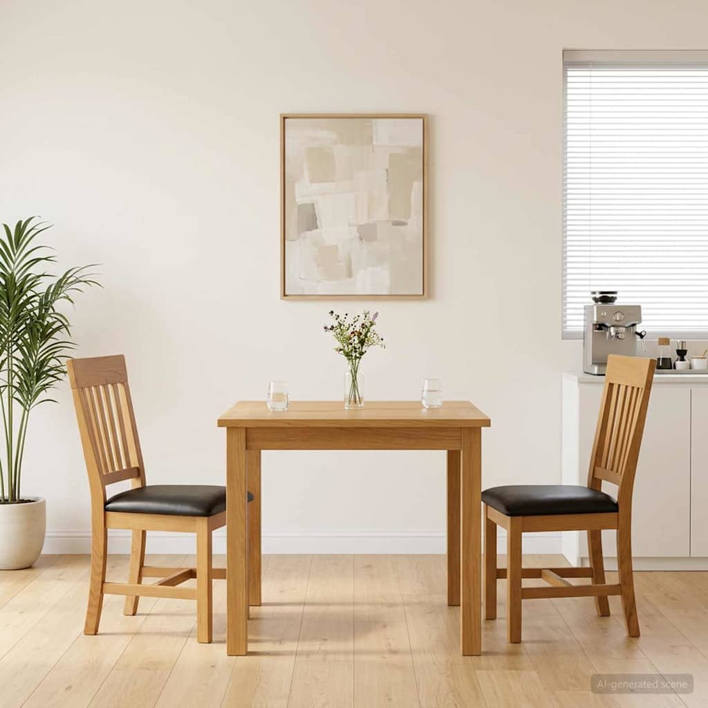 vidaXL Krzesło jadalniane 2 pcs Dąb lite Czarny 45 x 59 x 92 cm